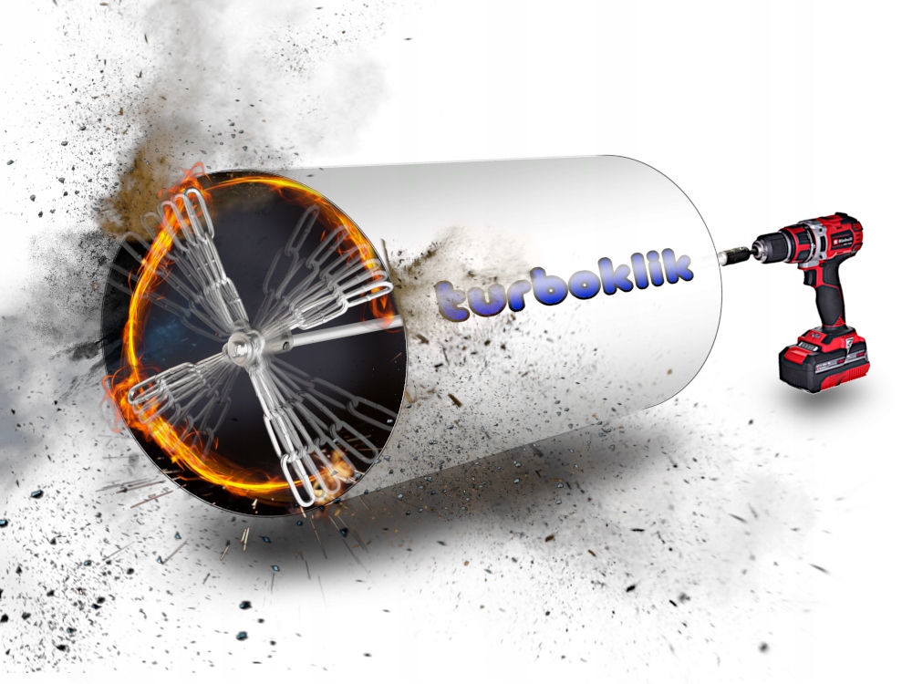 Súprava na čistenie komína pre 5m Turbo vŕtačku